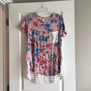 Pink floral T-shirt
